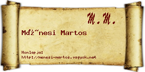 Ménesi Martos névjegykártya